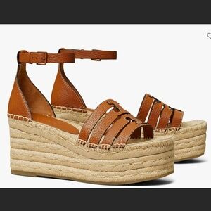 TORY BURCH Ines Cage Wedge Espadrille Size 11